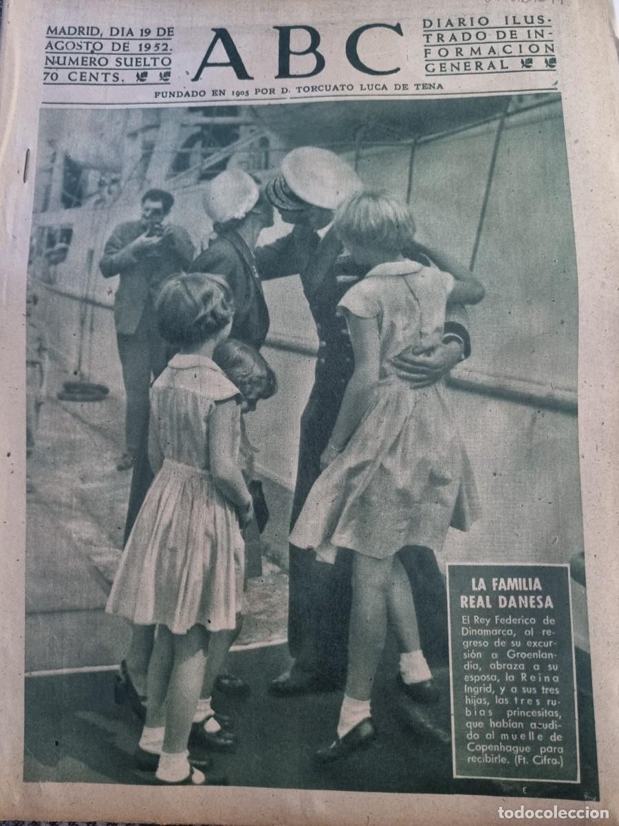 Coleccionismo de Revistas y Peri&oacute;dicos: ABC. MADRID, 19 AGOSTO 1952. N&deg; 14495. LA FAMILIA REAL DANESA. LEER.