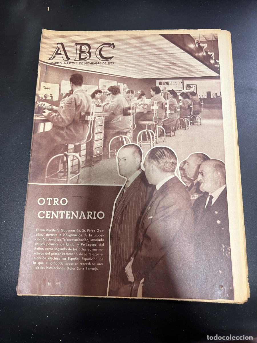 Coleccionismo de Revistas y Peri&oacute;dicos: ABC. NOVIEMBRE 1955. N&ordm; 15491. OTRO CENTENARIO DE LA EXPOSICION NACIONAL DE TELECOMUNICACIONES. LEER