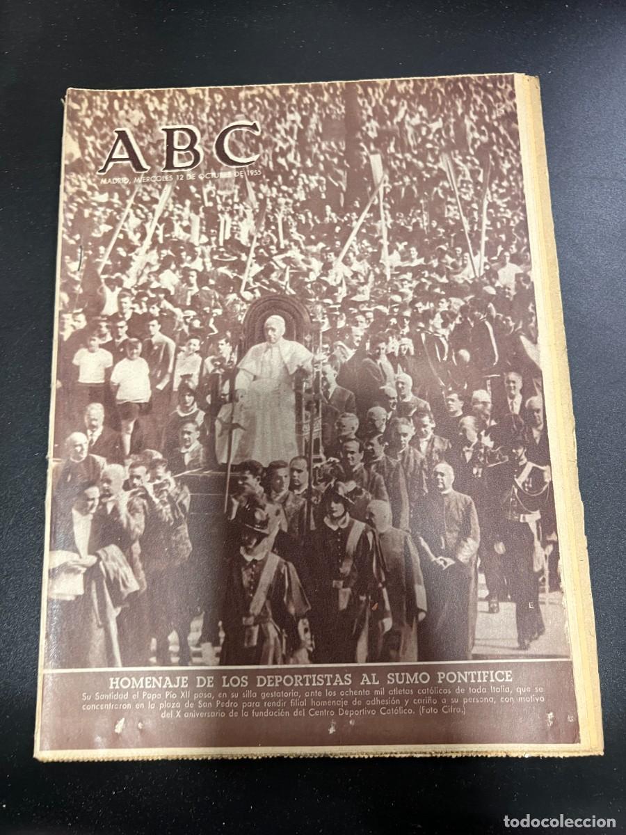 Coleccionismo de Revistas y Peri&oacute;dicos: ABC. OCTUBRE 1955. N&ordm; 15474. HOMENAJE A LOS DEPORTISTAS AL SUMO PONTIFICE. LEER
