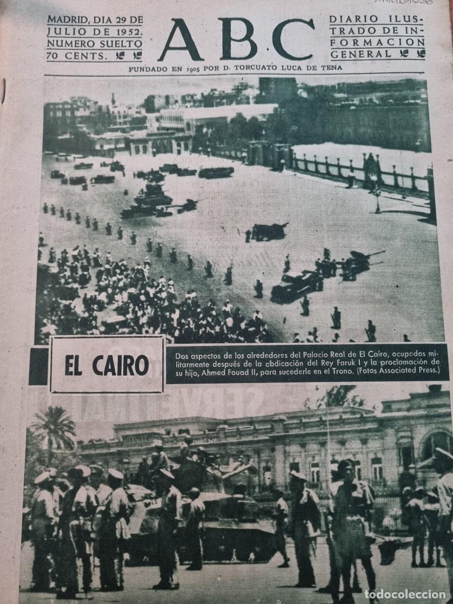 Coleccionismo de Revistas y Peri&oacute;dicos: ABC. MADRID, 29 JULIO 1952. N&deg; 14477. DOS ASPECTOS DE LOS ALREDEDORES DE EL CAIRO. LEER.
