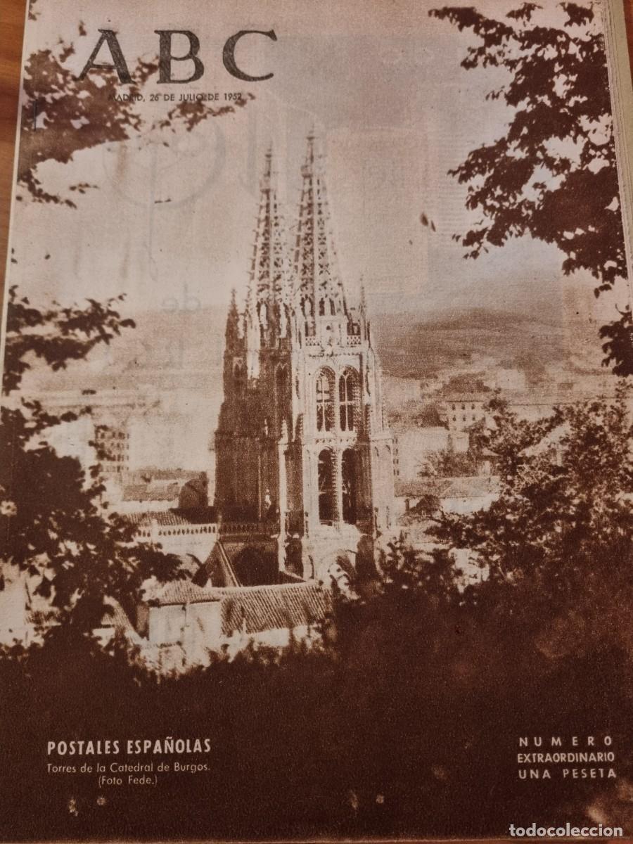 Coleccionismo de Revistas y Peri&oacute;dicos: ABC. MADRID, 26 JULIO 1952. N&deg; 14475. POSTALES ESPA&Ntilde;OLAS TORRES CATEDRAL BURGOS. LEER.