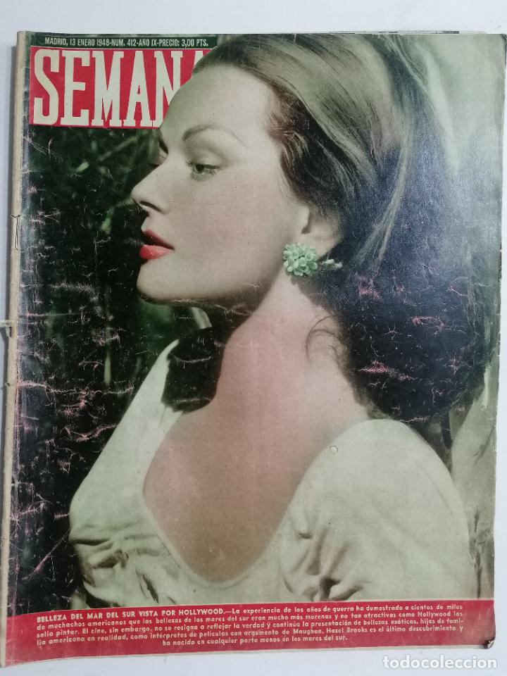 Coleccionismo de Revistas y Peri&oacute;dicos: REVISTA SEMANA N&ordm; 412-A&Ntilde;O IX, 13 ENERO 1948, PORTADA BELLEZA DEL MAR DEL SUR VISTA POR HOLLYWOOD
