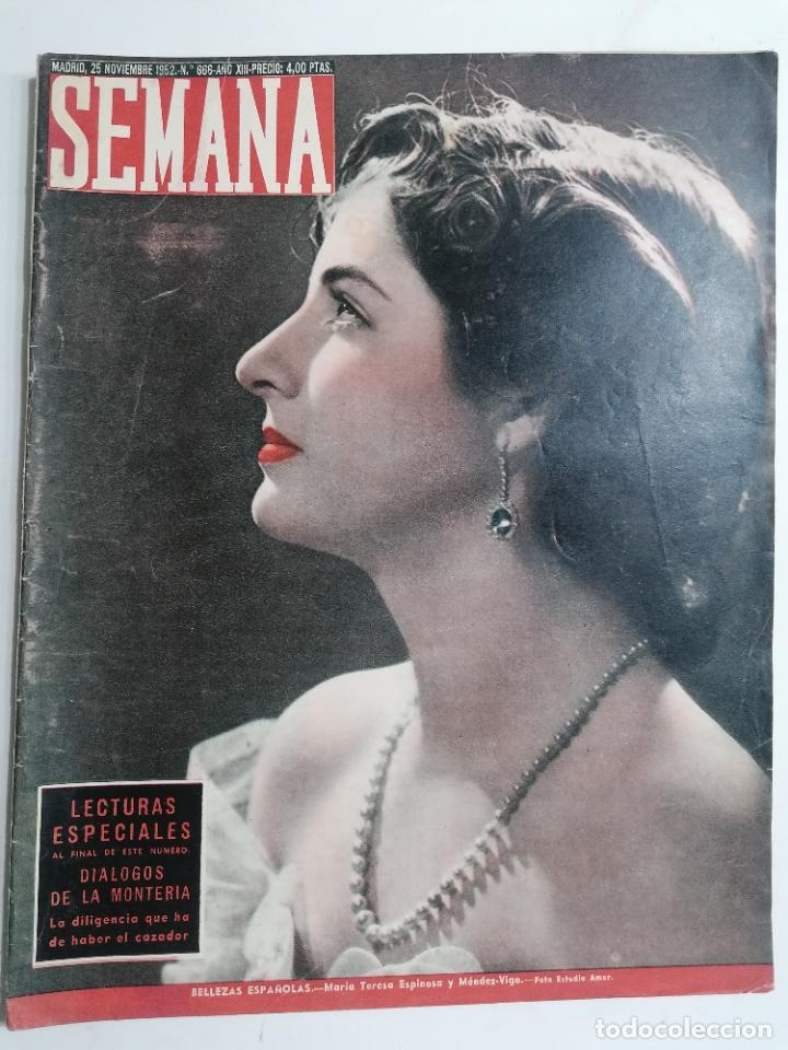 Coleccionismo de Revistas y Peri&oacute;dicos: REVISTA SEMANA N&ordm; 666-A&Ntilde;O XIII, 25 NOVIEMBRE 1952, PORTADA BELLEZAS ESPA&Ntilde;OLAS