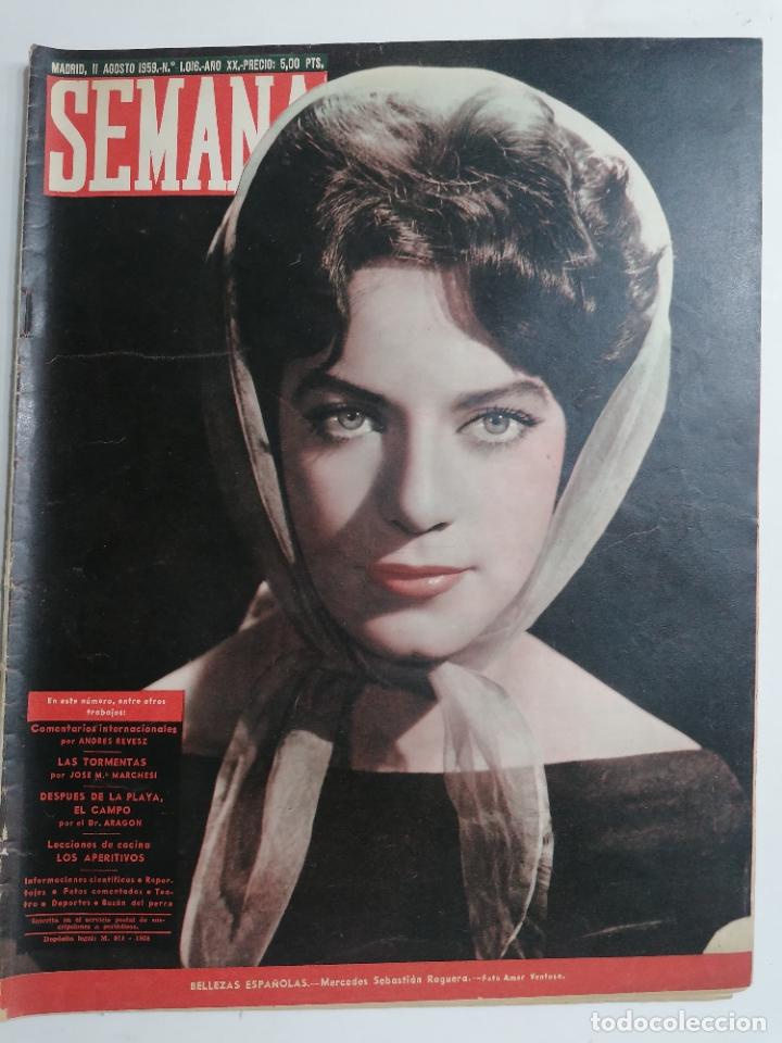 Coleccionismo de Revistas y Peri&oacute;dicos: REVISTA SEMANA N&ordm; 1016-A&Ntilde;O XX, 2 AGOSTO 1959, PORTADA BELLEZAS ESPA&Ntilde;OLAS