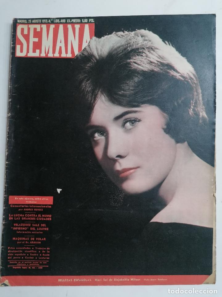 Coleccionismo de Revistas y Peri&oacute;dicos: REVISTA SEMANA N&ordm; 1018-A&Ntilde;O XX, 25 AGOSTO 1959, PORTADA BELLEZAS ESPA&Ntilde;OLAS