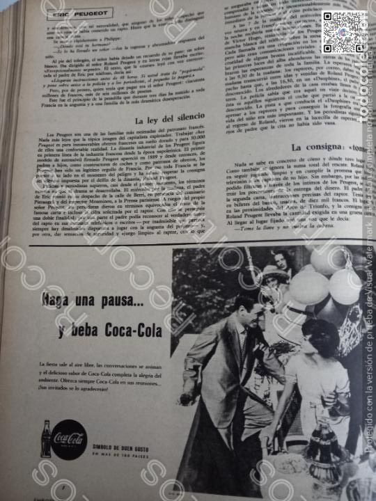 Coleccionismo de revistas y peri&oacute;dicos: famosos en la publicidad CONCHA VELASCO ANUNCIO COCA COLA COCACOLA COKE 1960