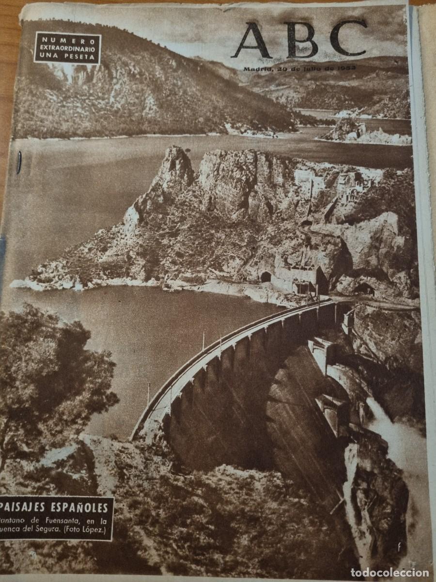 Coleccionismo de Revistas y Peri&oacute;dicos: ABC. MADRID, 20 JULIO 1952. N&deg; 14470. PAISAJES ESPA&Ntilde;OLES PANTANO FUENSANTA. LEER.