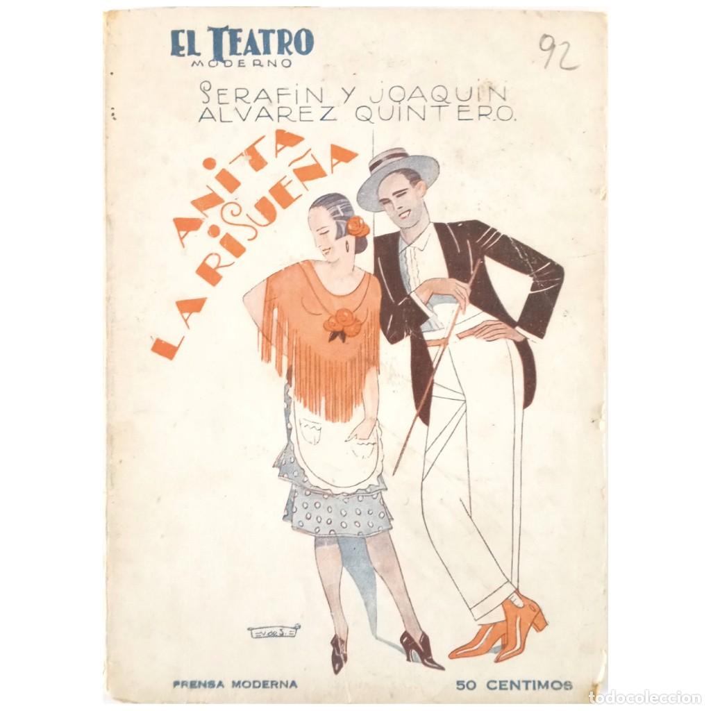 Colecionismo de Revistas e Jornais: EL TEATRO MODERNO N&ordm; 92: ANITA LA RISUE&Ntilde;A. &Aacute;lvarez Quintero, Seraf&iacute;n y Joaqu&iacute;n