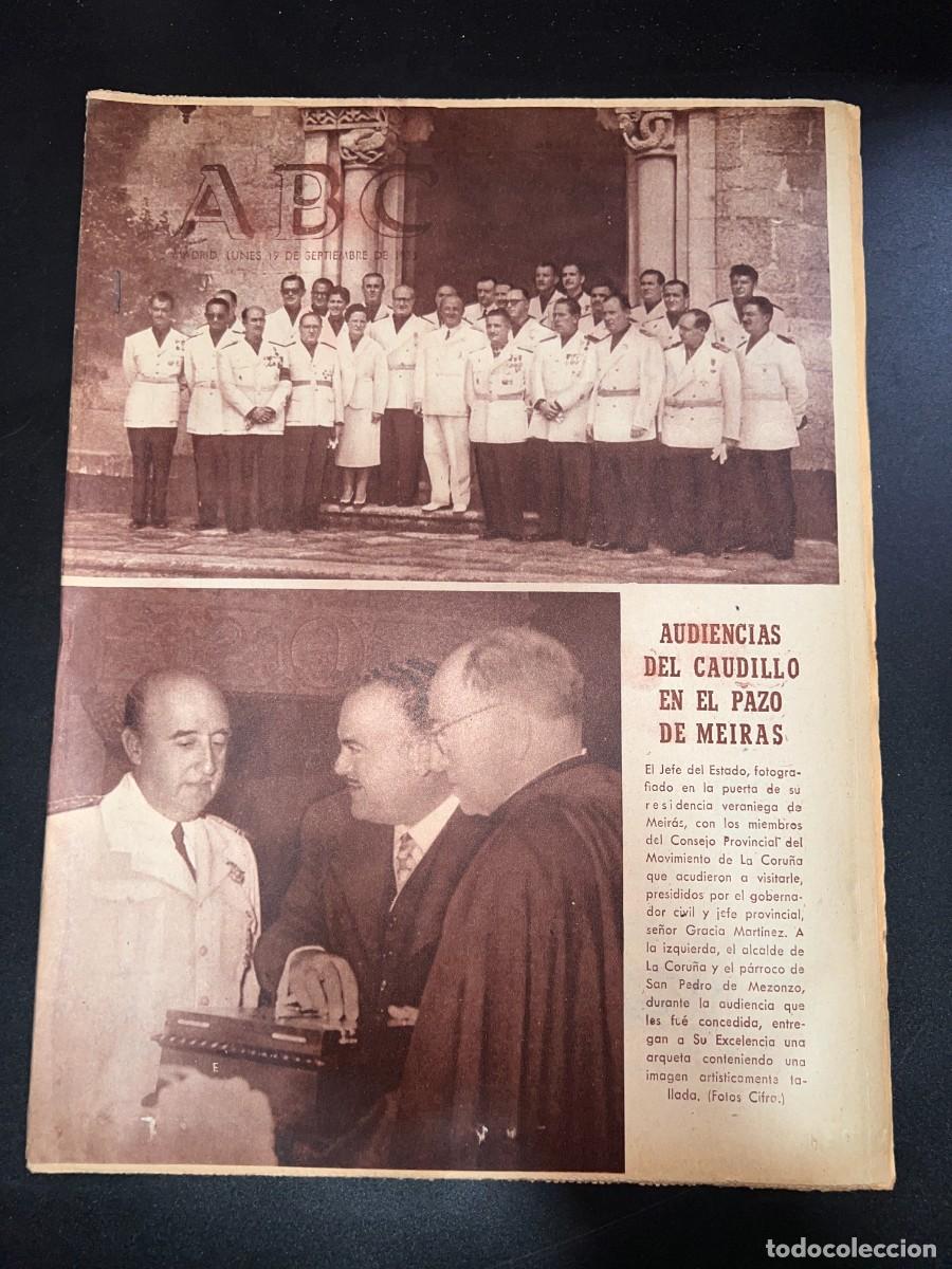 Coleccionismo de Revistas y Peri&oacute;dicos: ABC. SEPTIEMBRE 1955. N&ordm; 15454. AUDIENCIAS DEL CAUDILLO EN EL PAZO DE MEIRAS. LEER