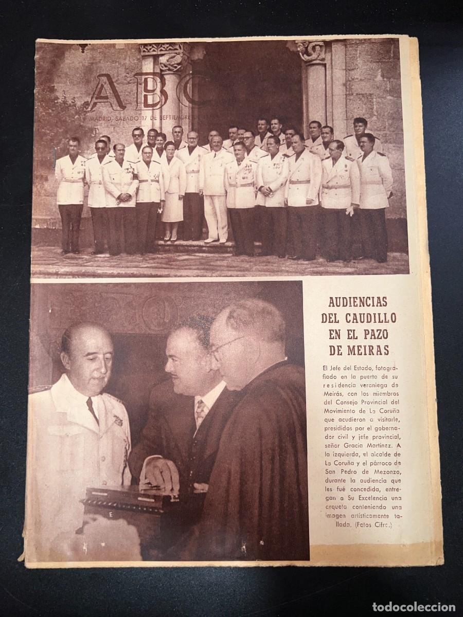 Coleccionismo de Revistas y Peri&oacute;dicos: ABC. SEPTIEMBRE 1955. N&ordm; 15453. AUDIENCIAS DEL CAUDILLO EN EL PAZO DE MEIRAS. LEER