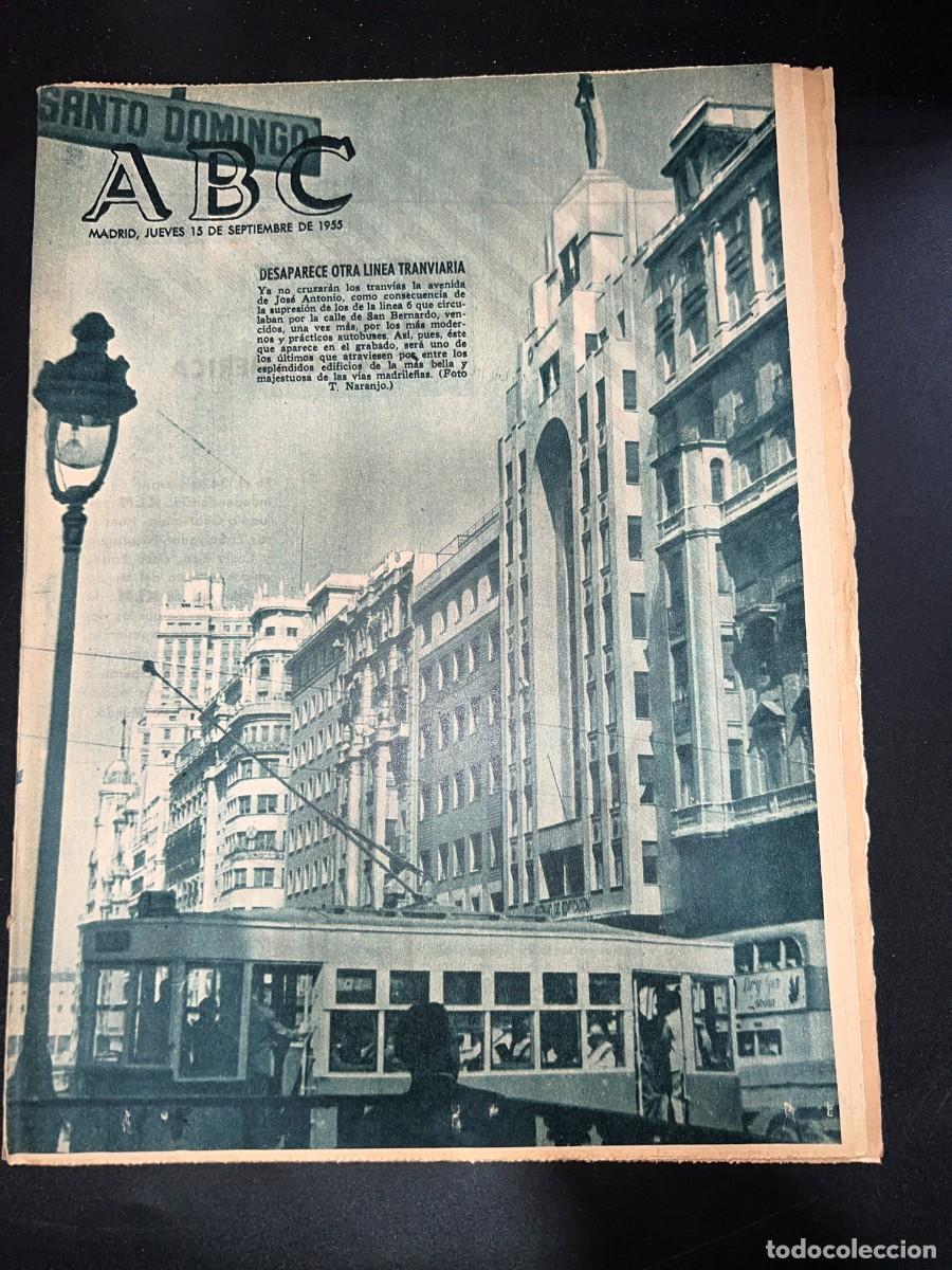 Coleccionismo de Revistas y Peri&oacute;dicos: ABC. SEPTIEMBRE 1955. N&ordm; 15451. DESAPARECE OTRA LINEA TRANVIARIA. LEER