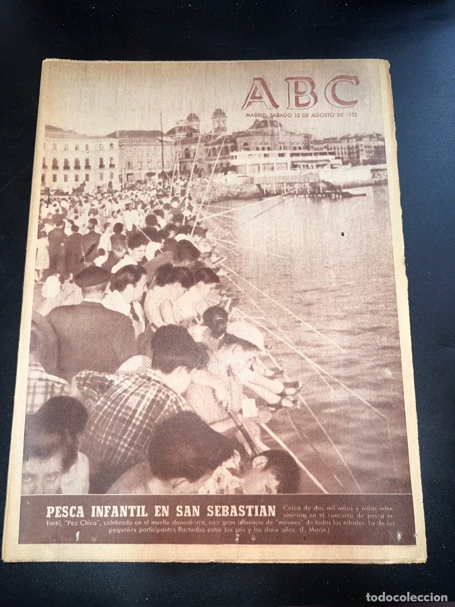 Coleccionismo de revistas y peri&oacute;dicos: ABC. AGOSTO 1955. N&ordm; 15423. PESCA INFANTIL EN SAN SEBASTIAN. LEER