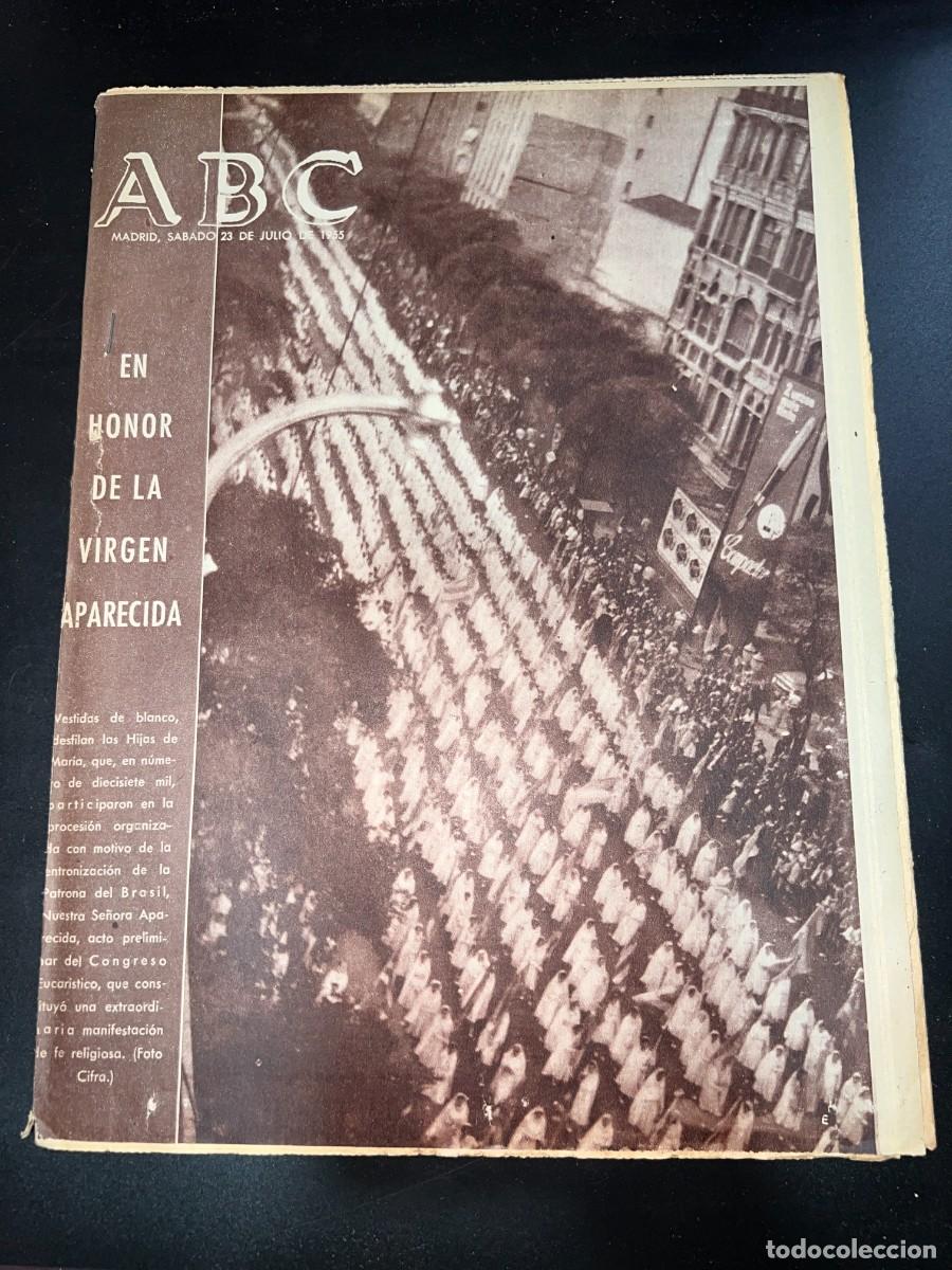 Coleccionismo de Revistas y Peri&oacute;dicos: ABC. JULIO 1955. N&ordm; 15405. EN HONOR DE LA VIRGEN DESAPARECIDA. LEER