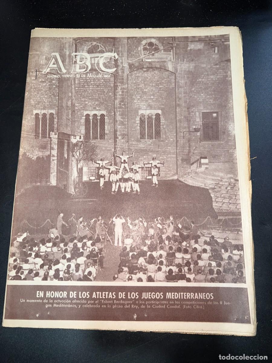 Coleccionismo de Revistas y Peri&oacute;dicos: ABC. JULIO 1955. N&ordm; 15404. EN HONOR DE LOS ATLETAS DE LOS JUEGOS MEDITERRANEOS. LEER