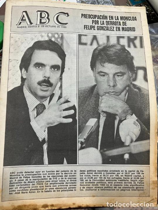 Coleccionismo de Revistas y Peri&oacute;dicos: PERIODICO ABC 31 DE OCTUBRE DE 1989