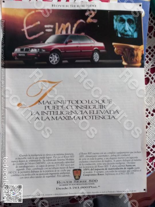 Coleccionismo de revistas y peri&oacute;dicos: anuncio publicidad rover series 800