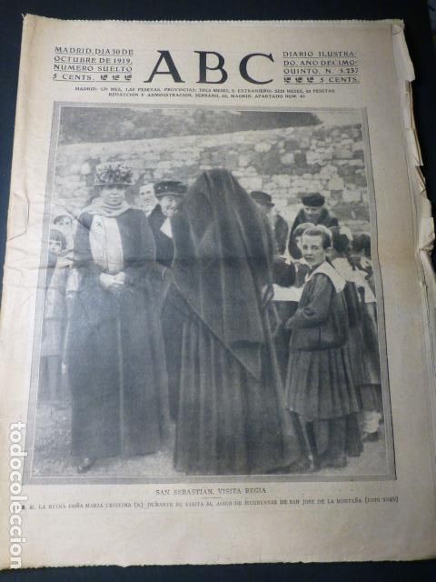 Coleccionismo de Revistas y Peri&oacute;dicos: PERIODICO ABC MADRID 30 DE OCTUBRE DE 1919