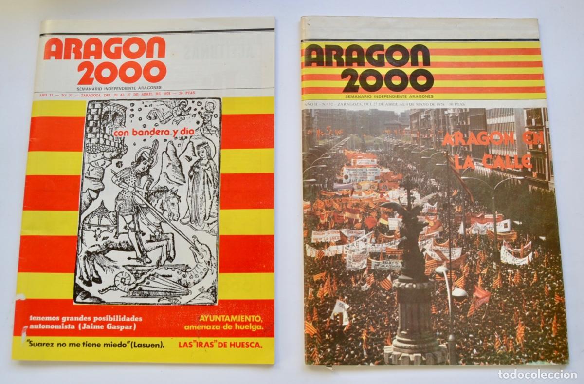 Collectionnisme de Revues et Journaux: Lote de 2 Revistas Arag&oacute;n 2000. N&ordm;s 51 y 52. Abril y Mayo 1978. San Jorge y Pre-Autonom&iacute;a de Arag&oacute;n