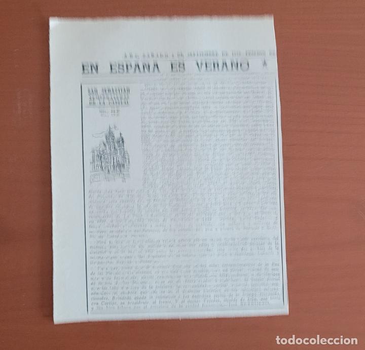 Coleccionismo de Revistas y Peri&oacute;dicos: Recorte ABC 9-9-72 Isla de los Faisanes. Bidasoa. Condominio Espa&ntilde;a-Francia