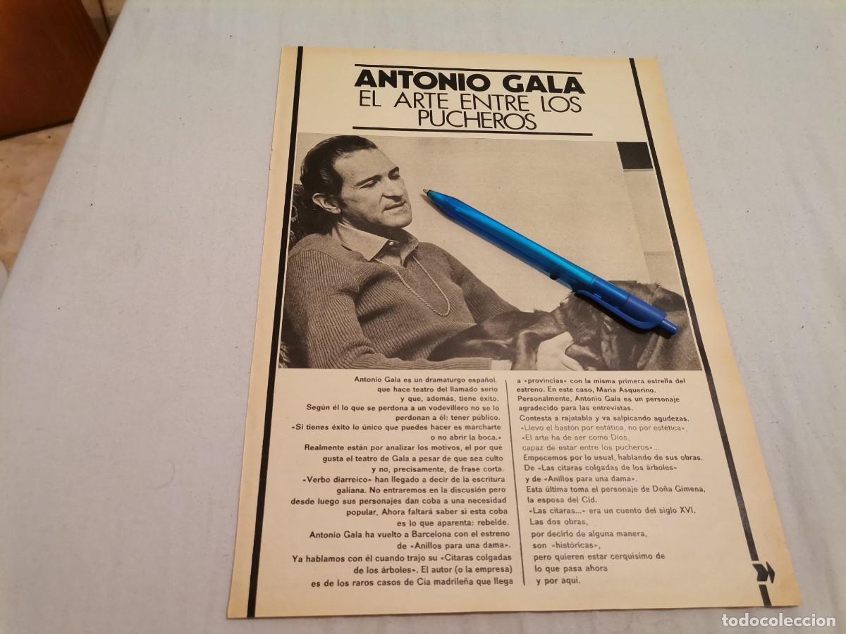 Coleccionismo de Revistas y Peri&oacute;dicos: ANTONIO GALA RECORTE REVISTA 2 PAGINAS 1975