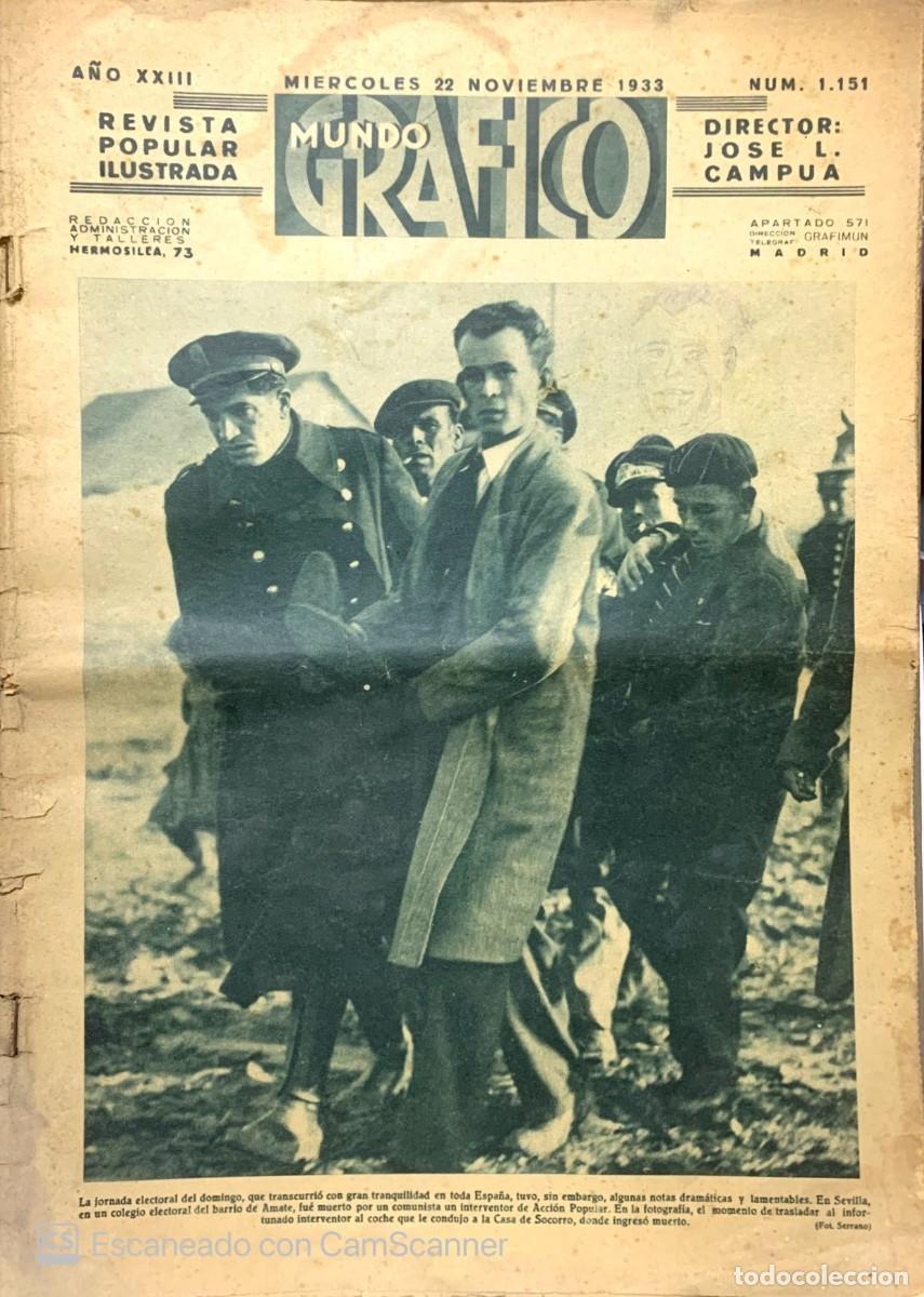 Coleccionismo de Revistas y Peri&oacute;dicos: MUNDO GRAFICO-22 NOVIEMBRE 1933