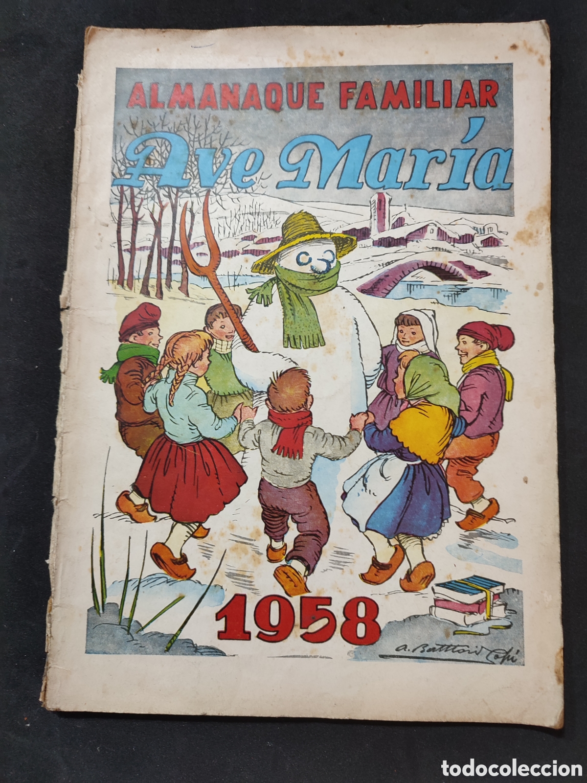 Coleccionismo de Revistas y Peri&oacute;dicos: Almanaque familias Ave Mar&iacute;a .1958