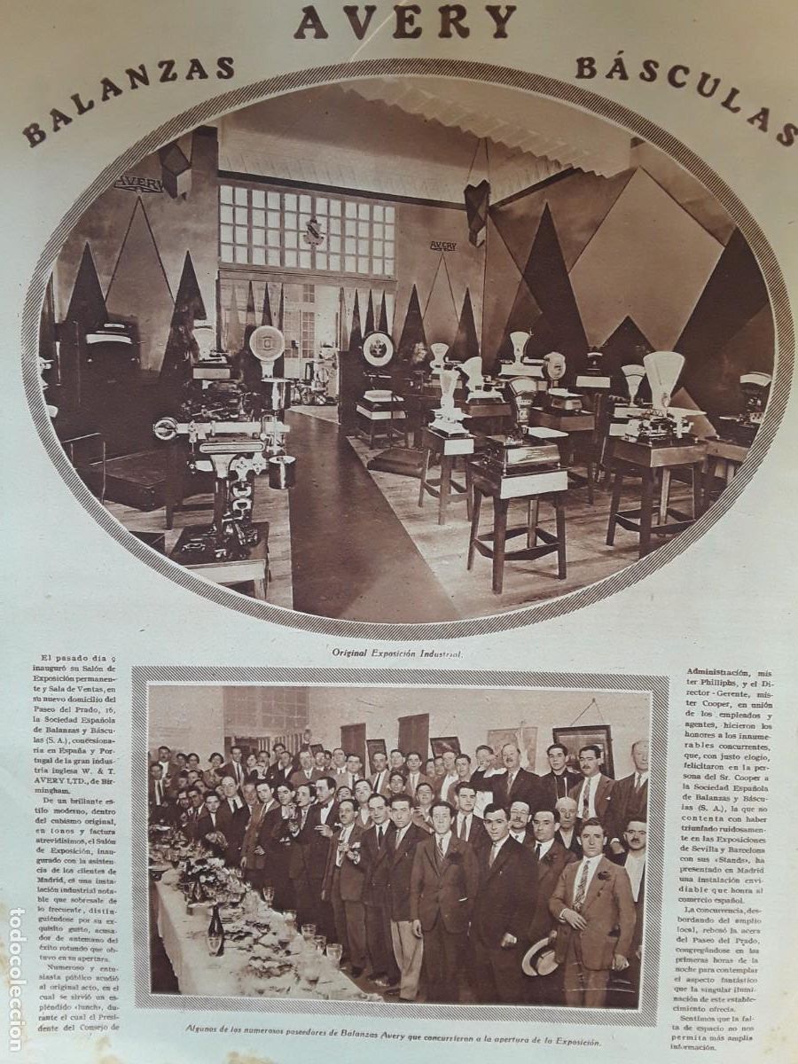 Collection Magazines and Newspapers: SOCIEDAD ESPA&Ntilde;OLA DE BALANZAS Y BASCULAS AVERY HOJA REVISTA A&Ntilde;O 1929