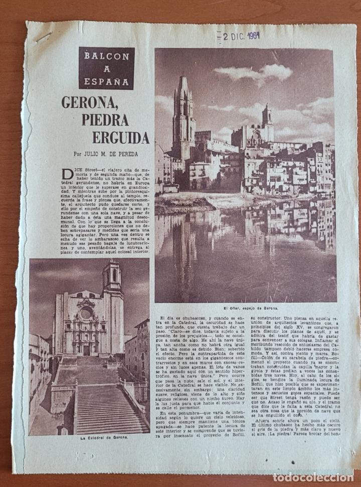 Coleccionismo de Revistas y Peri&oacute;dicos: Recortes ABC 2-12-61 Gerona, piedra erguida