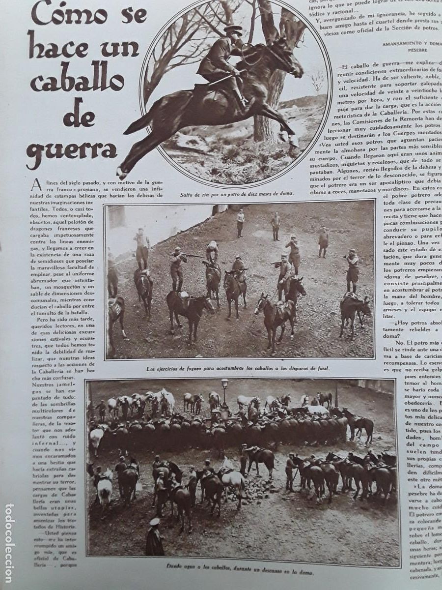 Collezionismo di Riviste e Giornali: COMO SE HACE UN CABALLO DE GUERRA 2 HOJAS REVISTA A&Ntilde;O 1929