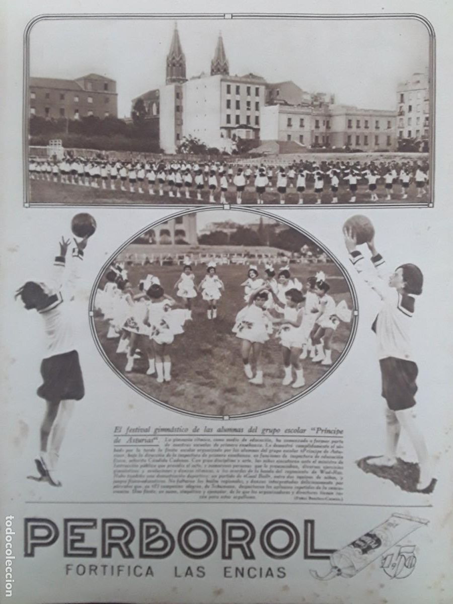 Coleccionismo de revistas y peri&oacute;dicos: FESTIVAL GIMNASTICO ALUMNAS GRUPO ESCOLAR PRINCIPE ASTURIAS CANDIDA CADENAS 2 HOJAS A&Ntilde;O 1929