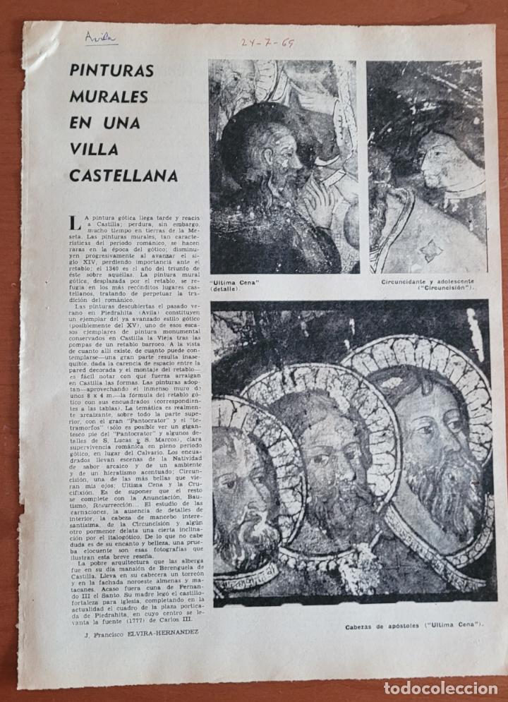 Coleccionismo de Revistas y Peri&oacute;dicos: Recortes ABC 24-7-69 Piedrahita (&Aacute;vila) Pinturas murales