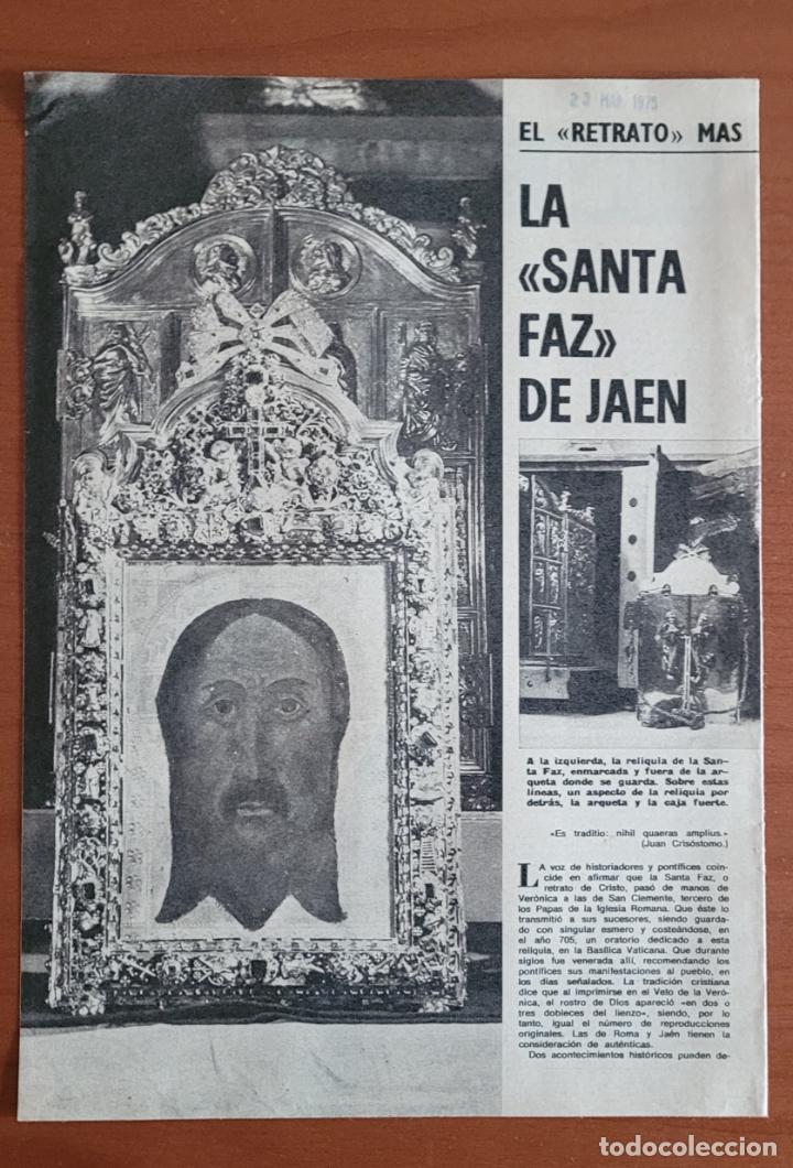 Coleccionismo de Revistas y Peri&oacute;dicos: Recortes ABC 23-3-75 La Santa Faz de Ja&eacute;n. Semana Santa Cuenca