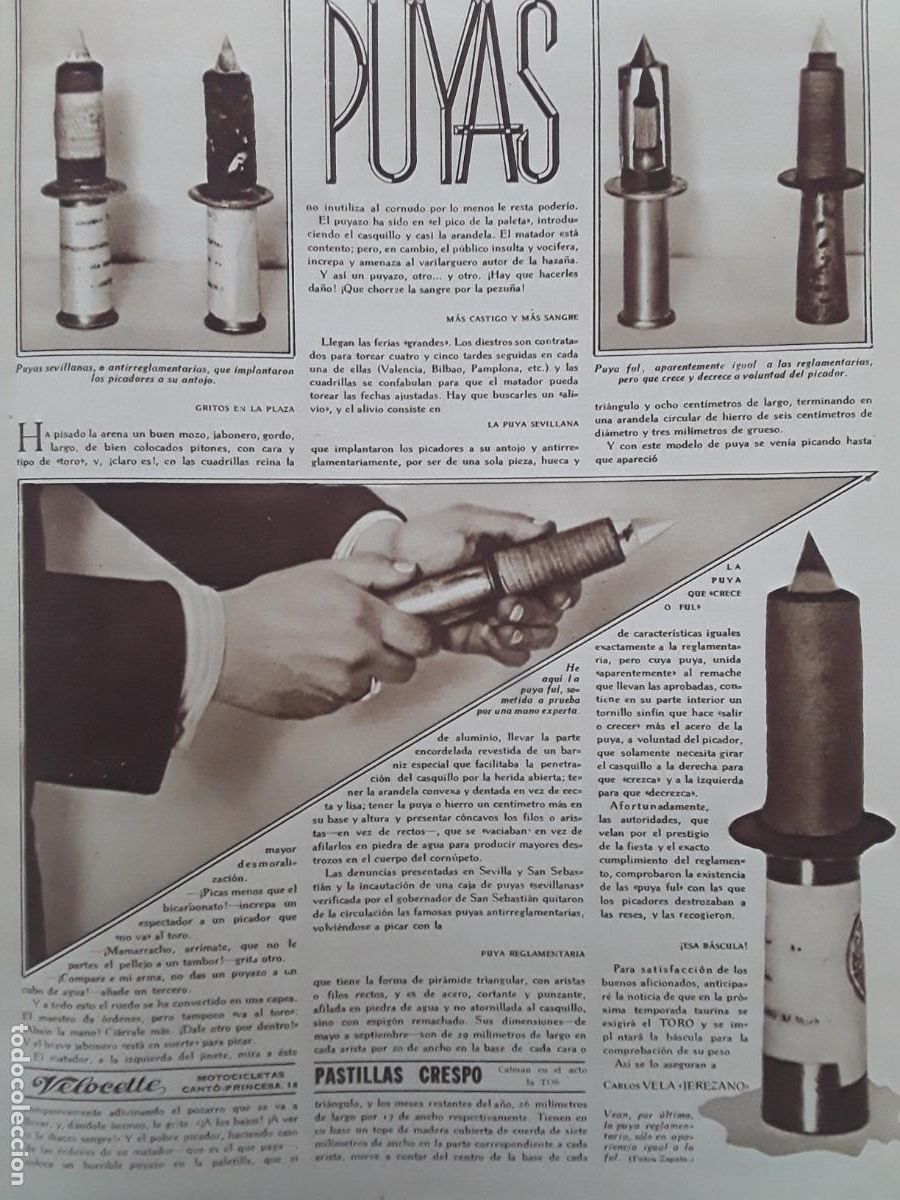 Collection Magazines and Newspapers: LAS PUYAS PUYA SEVILLANA TOROS PUYA REGLAMENTARIA PUYA QUE CRECE O FUL HOJA A&Ntilde;O 1929