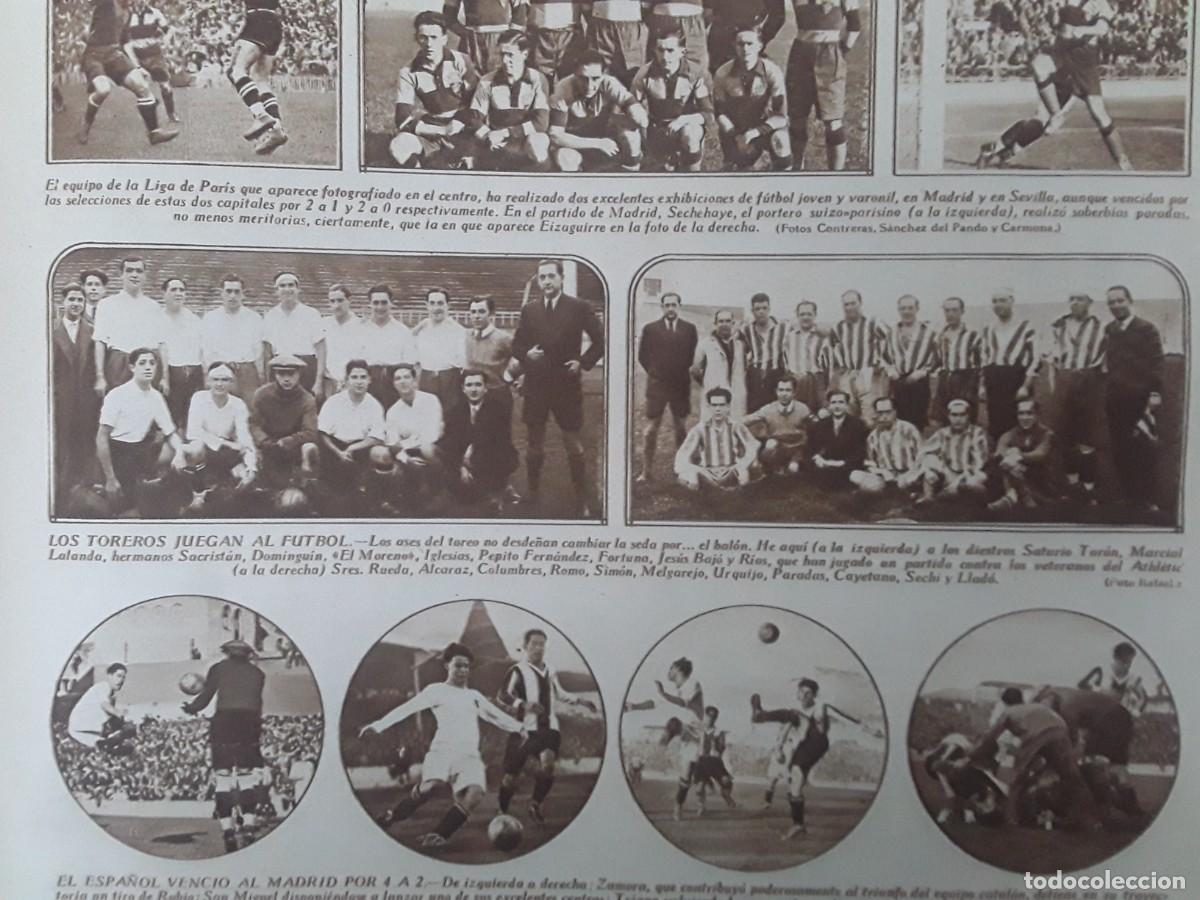 Coleccionismo de revistas y peri&oacute;dicos: PARTIDO FUTBOL TOREROS CONTRA VETERANOS ATHLETIC HOJA A&Ntilde;O 1929