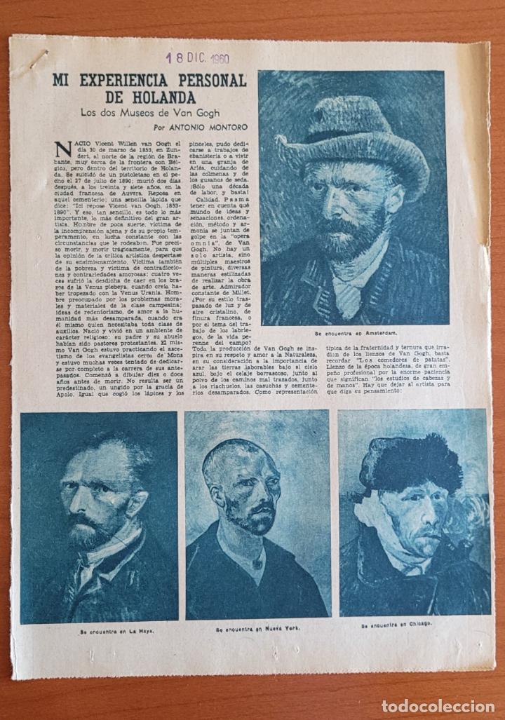 Coleccionismo de Revistas y Peri&oacute;dicos: Recortes ABC 18-12-60 Los dos museos Van Gogh en Holanda