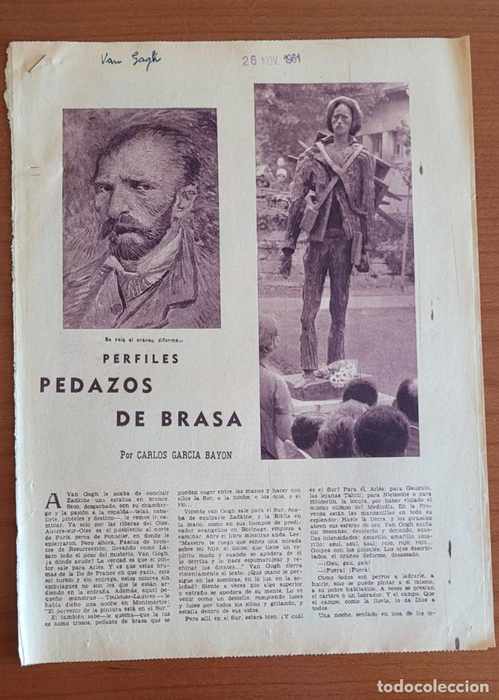 Coleccionismo de Revistas y Peri&oacute;dicos: Recortes ABC 26-11-61 Van Gogh