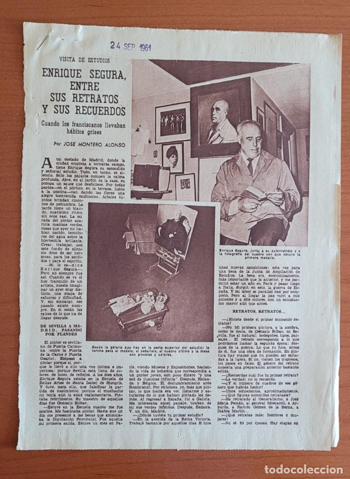 Coleccionismo de Revistas y Peri&oacute;dicos: Recortes ABC 24-9-61 Enrique Segura