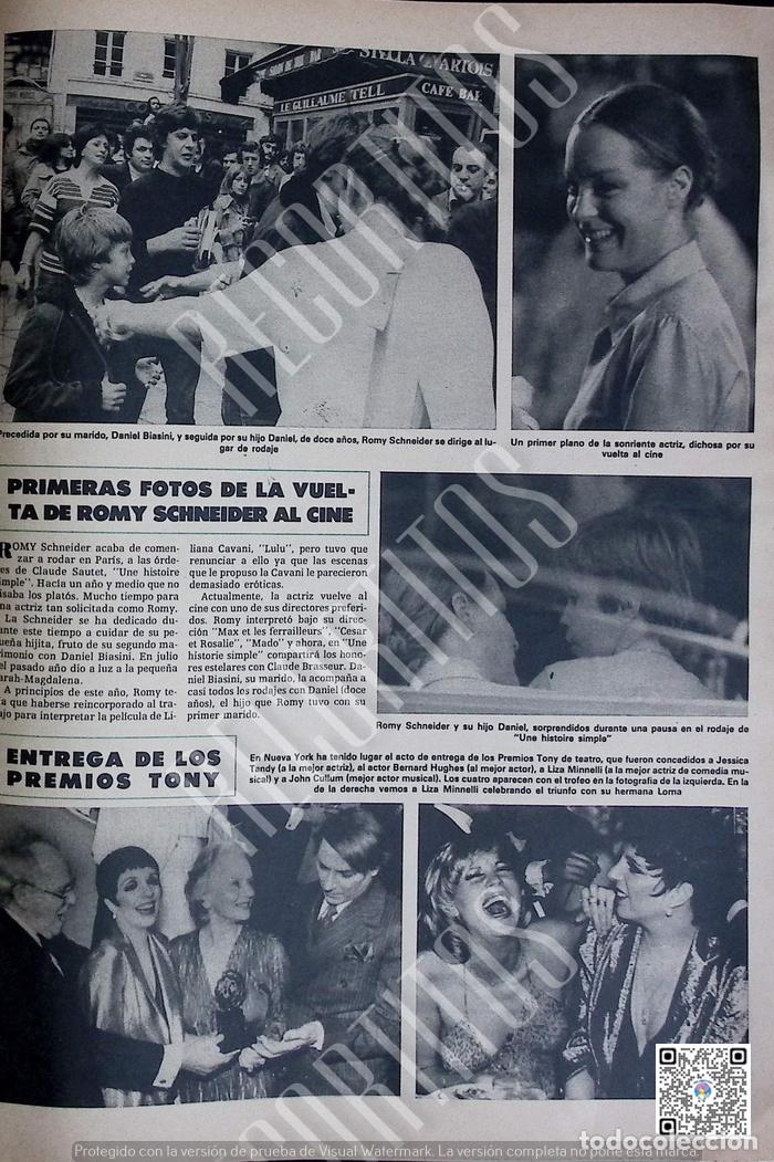Coleccionismo de Revistas y Peri&oacute;dicos: 67 LIZA MINELLI ROMY SCHNEIDER