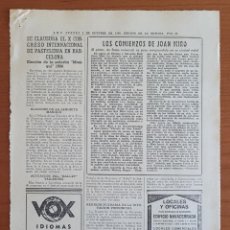Coleccionismo de Revistas y Periódicos: RECORTE ABC 1-10-64 JOAN MIRÓ , COMIENZOS. Lote 378901934