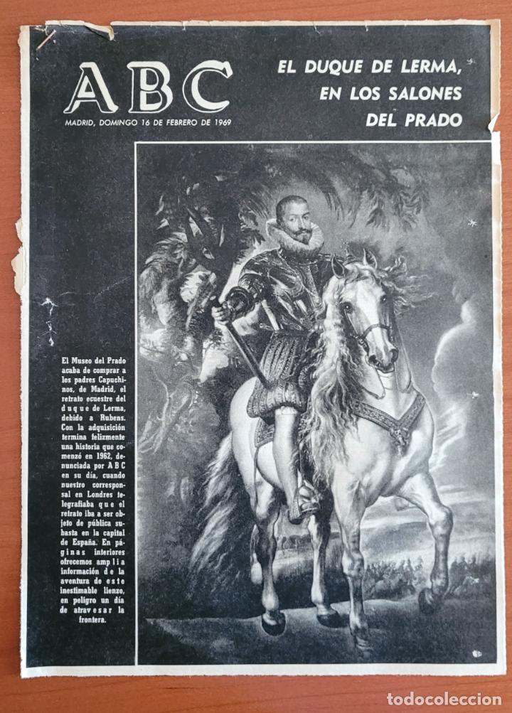Coleccionismo de Revistas y Peri&oacute;dicos: Recortes ABC 16-2-69 El Duque de Lerma en los salones del Museo del Prado