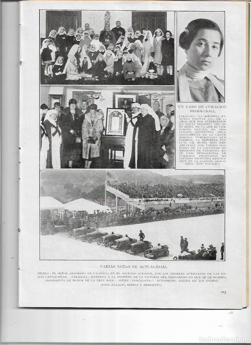 Collezionismo di Riviste e Giornali: 1927 SITGES CARRERAS COCHES AUTODROMO NECROPOLIS CARMONA OZA DE LOS RIOS ITURRIBIDE ESCUELA BANDERA