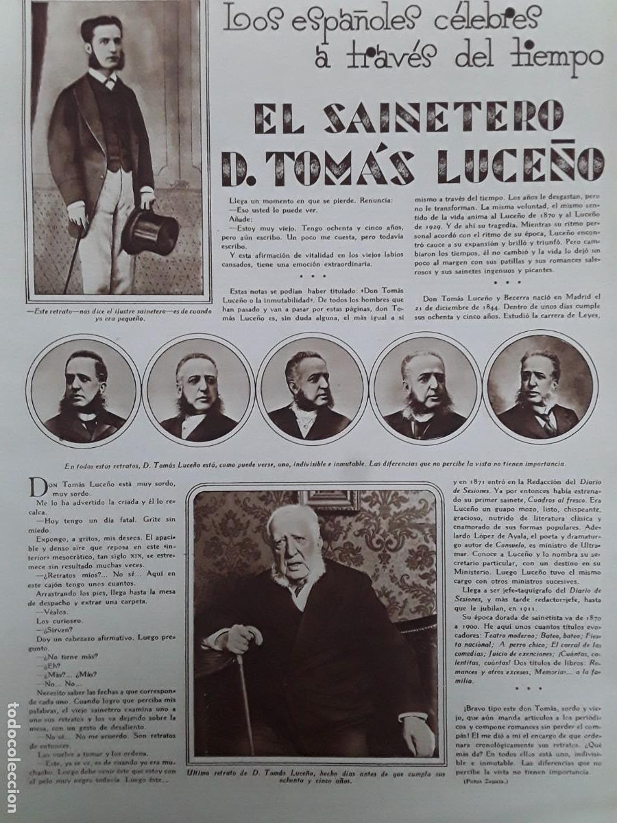 Collection Magazines and Newspapers: EL SAINETERO DE TOMAS LUCE&Ntilde;O HOJA A&Ntilde;O 1929