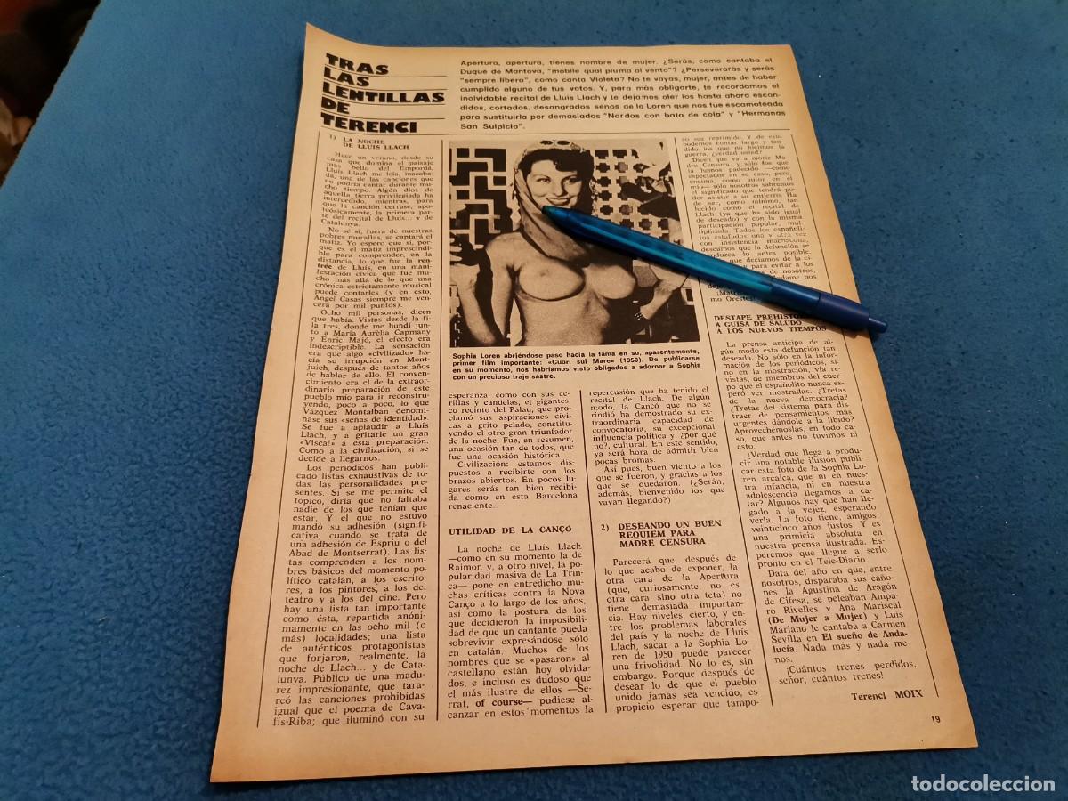 Coleccionismo de Revistas y Peri&oacute;dicos: SOF&Iacute;A LOREN SOPHIA LOREN TOP LESS RECORTE REVISTA 1976