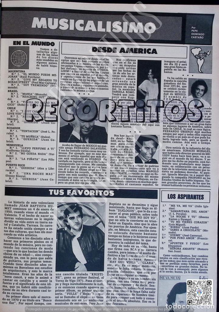 Coleccionismo de Revistas y Peri&oacute;dicos: JOAN BAPTISTA HUMET BAUTISTA JULIO IGLESIAS DANIELA ROMO FERNANDO UBIERGO DYANGO