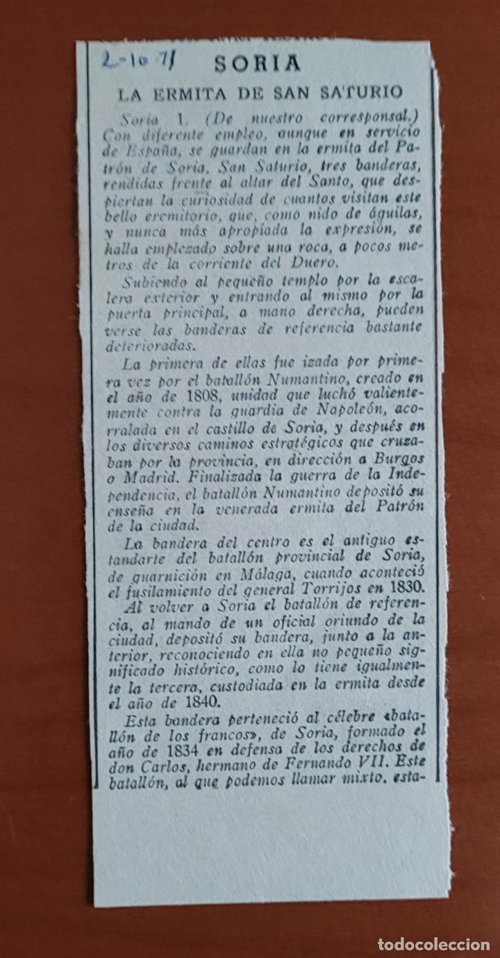 Coleccionismo de Revistas y Peri&oacute;dicos: Recorte ABC 2-10-71 La ermita de San Saturio