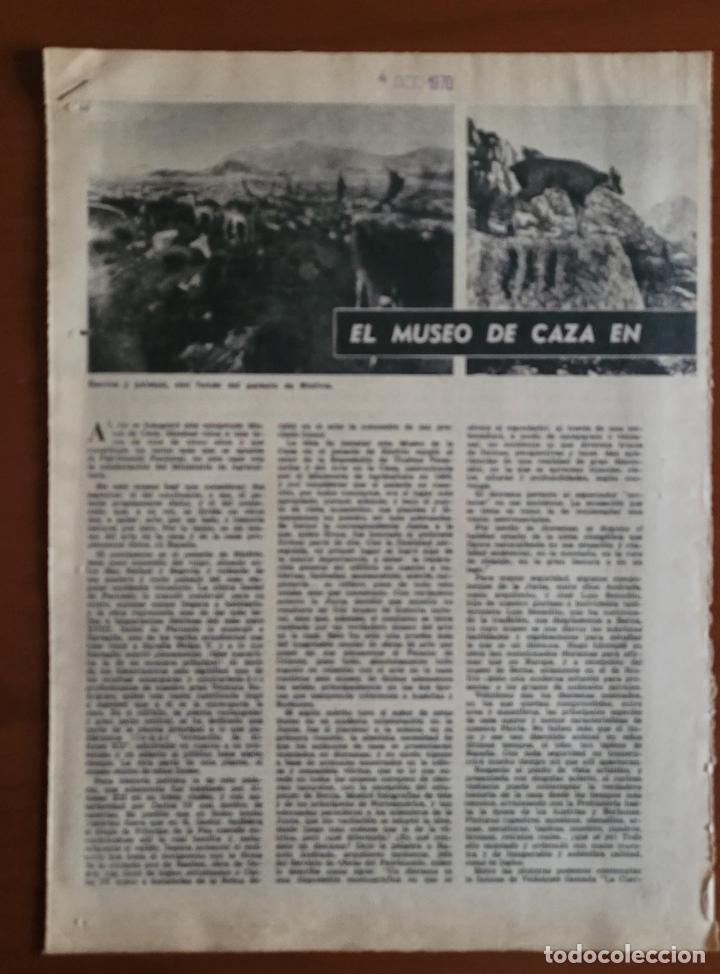 Coleccionismo de Revistas y Peri&oacute;dicos: Recortes ABC 4-10-70 Museo de caza en el palacio de Riofr&iacute;o. Segovia