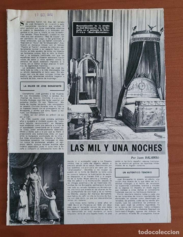 Coleccionismo de Revistas y Peri&oacute;dicos: Recortes ABC 10-9-72 Amantes de Jos&eacute; Bonaparte