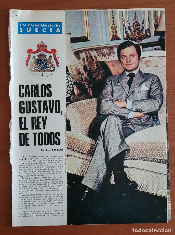 Coleccionismo de Revistas y Peri&oacute;dicos: Recortes Los Domingos del ABC 1975 Serie Las Casas Reales (13) Suecia. Carlos Gustavo