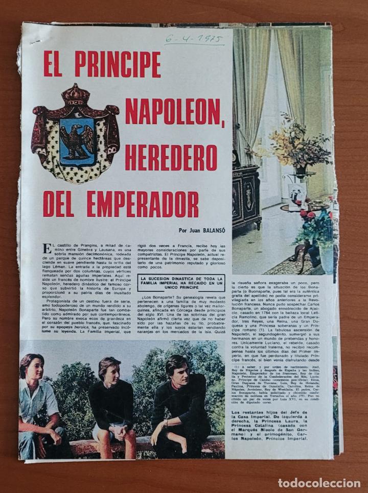 Coleccionismo de Revistas y Peri&oacute;dicos: Recortes Los Domingos del ABC 6-4-75 El pr&iacute;ncipe Napole&oacute;n heredero del Emperador