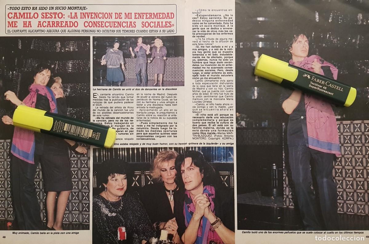Coleccionismo de revistas y peri&oacute;dicos: Reportaje Camilo Sesto 24.11.87